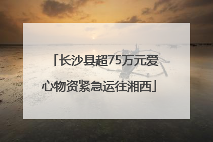 长沙县超75万元爱心物资紧急运往湘西