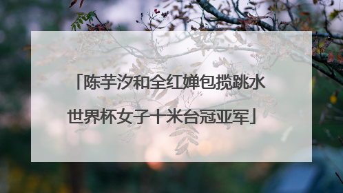 陈芋汐和全红婵包揽跳水世界杯女子十米台冠亚军