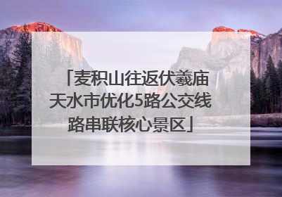 麦积山往返伏羲庙 天水市优化5路公交线路串联核心景区
