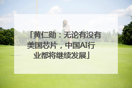 黄仁勋：无论有没有美国芯片，中国AI行业都将继续发展