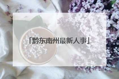 黔东南州最新人事