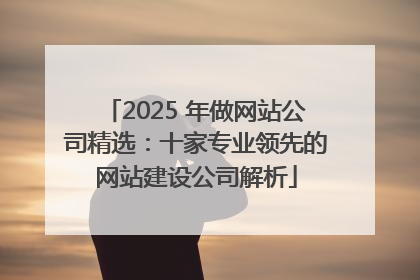 2025 年做网站公司精选：十家专业领先的网站建设公司解析