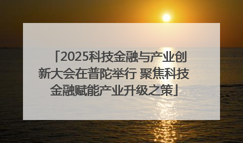 2025科技金融与产业创新大会在普陀举行 聚焦科技金融赋能产业升级之策