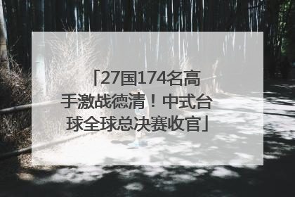 27国174名高手激战德清！中式台球全球总决赛收官